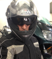 Airoh Motorcycle helmet_motorcyclist and honda vfr 750