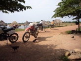 Motorbikes at village
