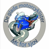 De glade motorcyklister logo