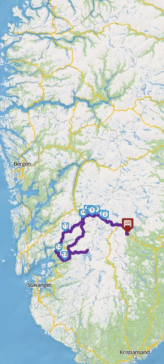 Røldal, Sauda, Jøsenfjord, Blåsjø, Suldal, Haukelifjell
