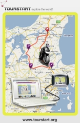 Tourstart illustration with route planning and transfer to a gps